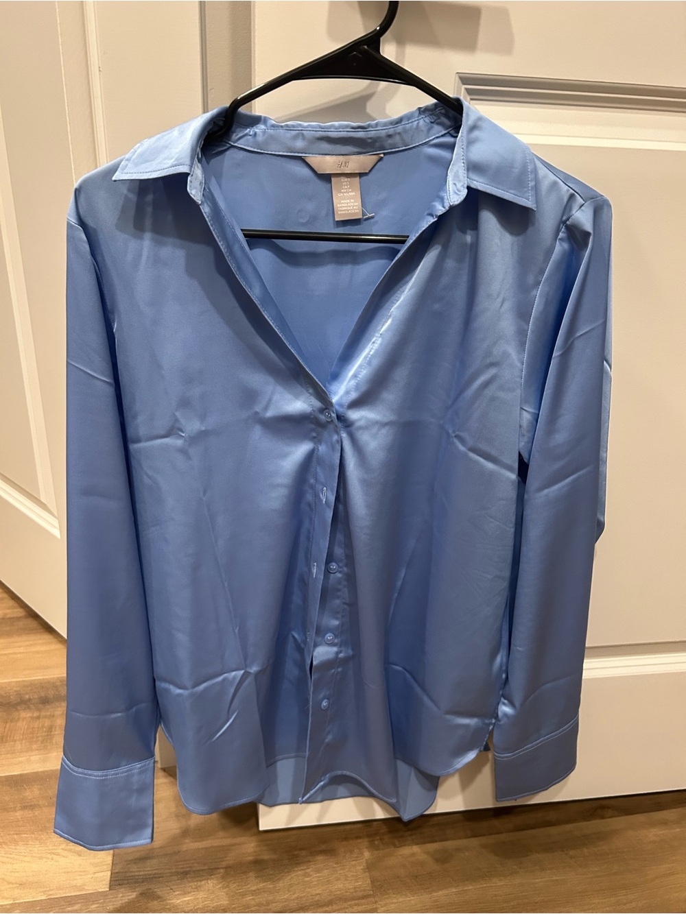 H&M Satin Light Blue Men's Dress Shirt